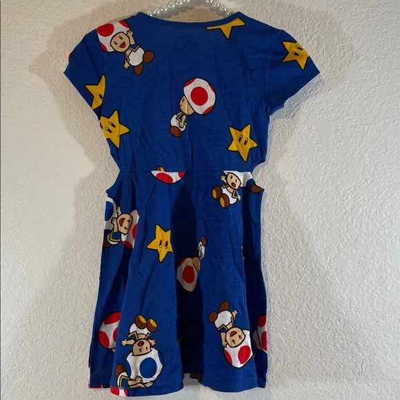 Hybrid Apparel Nintendo Super Mario Toad & Friends Girls’ Dress With Side Cutout - Picture 6 of 10